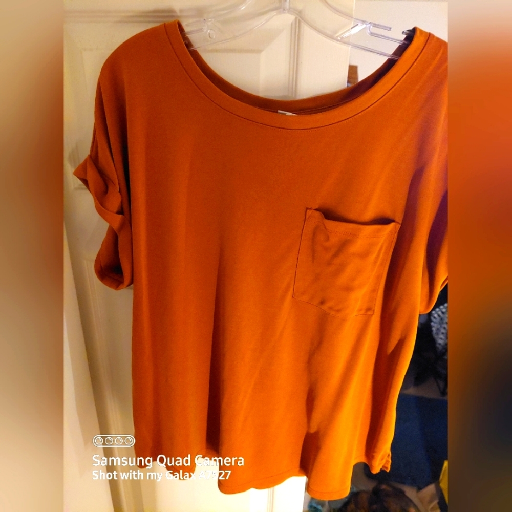 Burnt orange work shirt